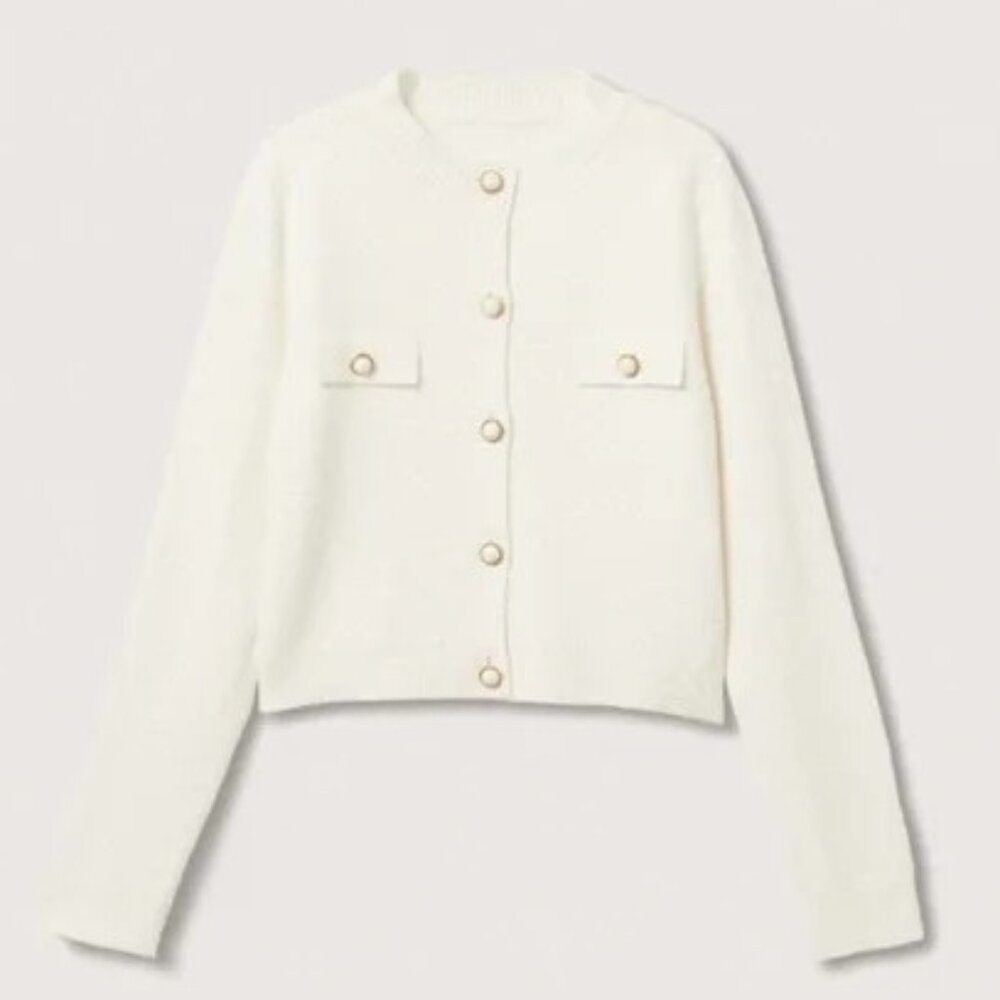 NWOT Mango Knitted cardigan with jewel button S